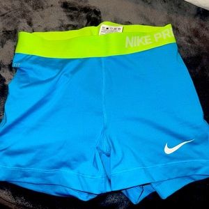 RARE aqua blue Nike pro shorts